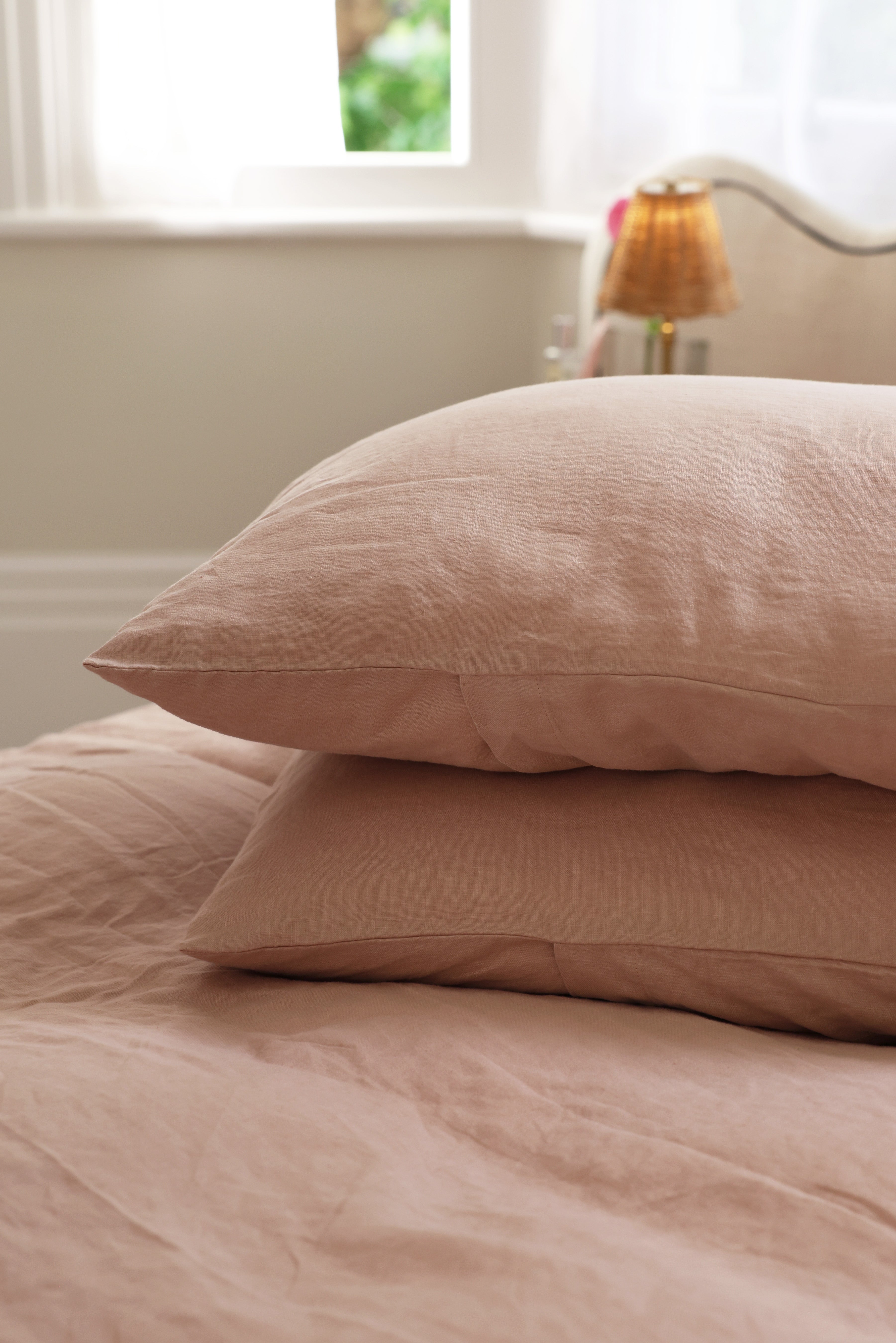 Terracotta Pink Linen Pillowcase Pair - Preorder