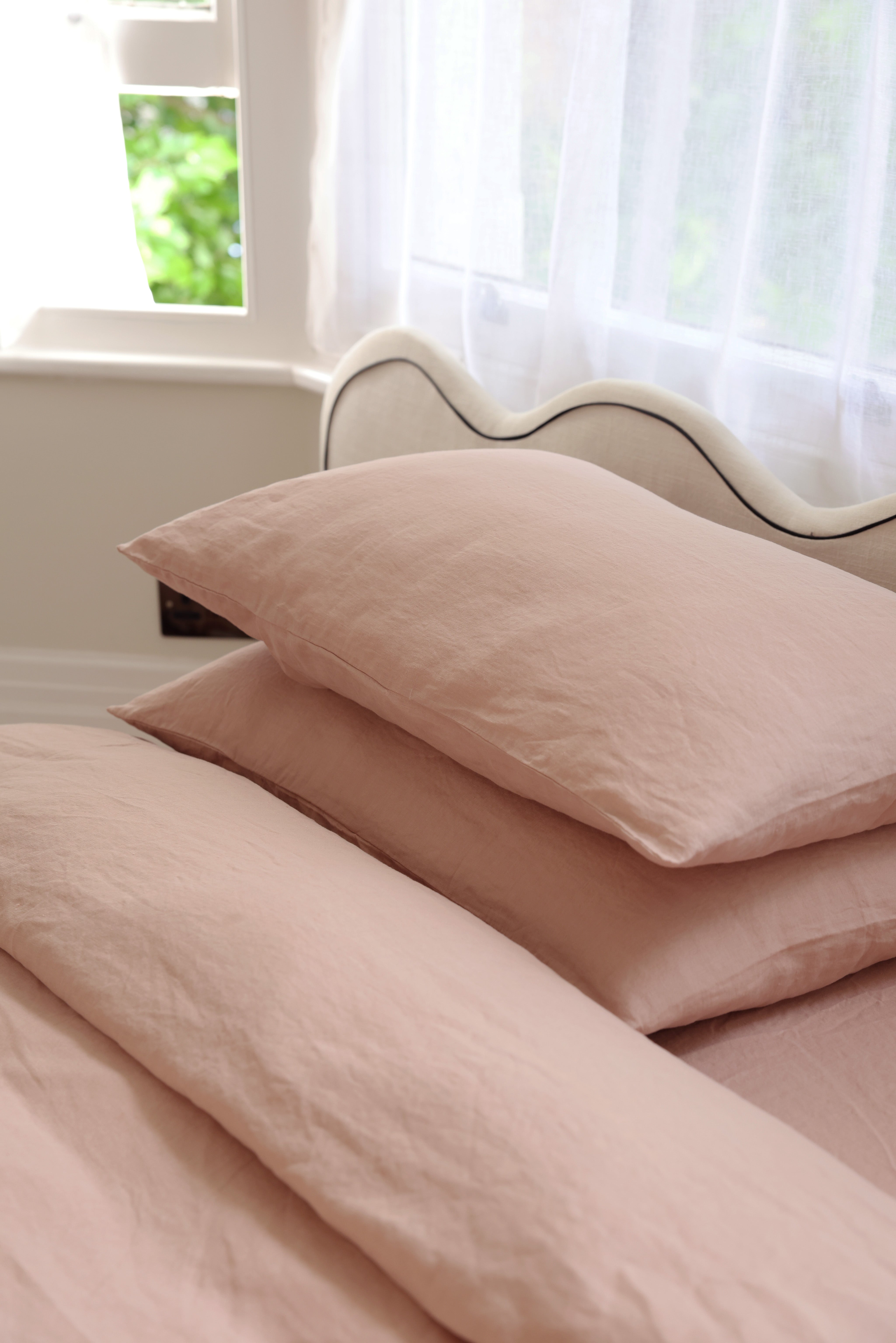 Terracotta Pink Linen Pillowcase Pair - Preorder